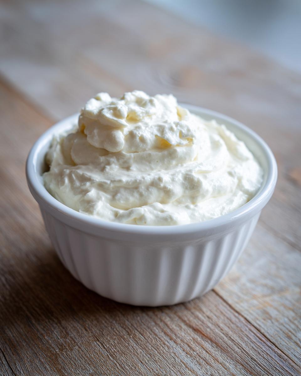 A close-up of creamy, white homemade tartar sauce mounded high in a small, fluted white bowl.